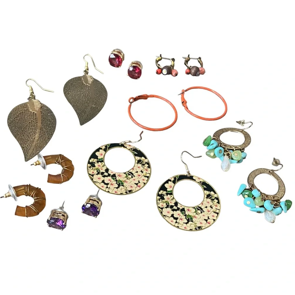 Vintage 70s 80s Jewelry Lot Vintage Earrings Bundle Boho Cottagecore Festival